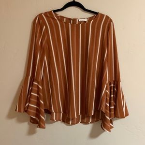 Rustic orange and white top